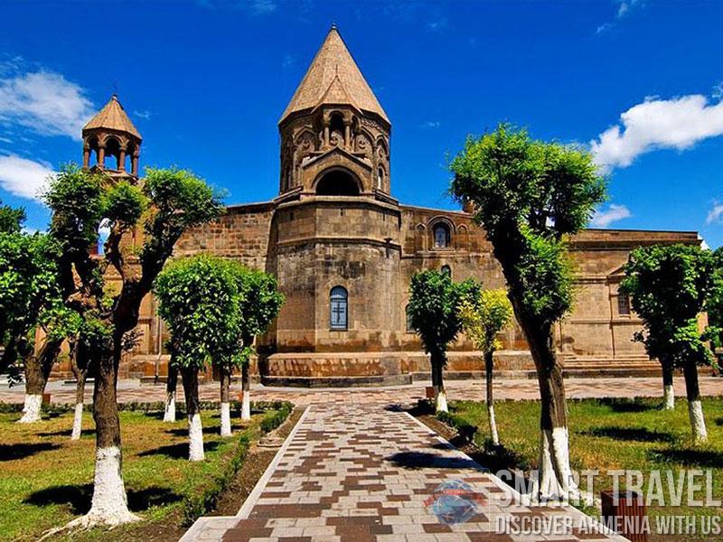 Echmiadzin (Hripsime, Gayane, Mother Cathedral – from outside, Museum Treasures of Echmiadzin), Zvartnots